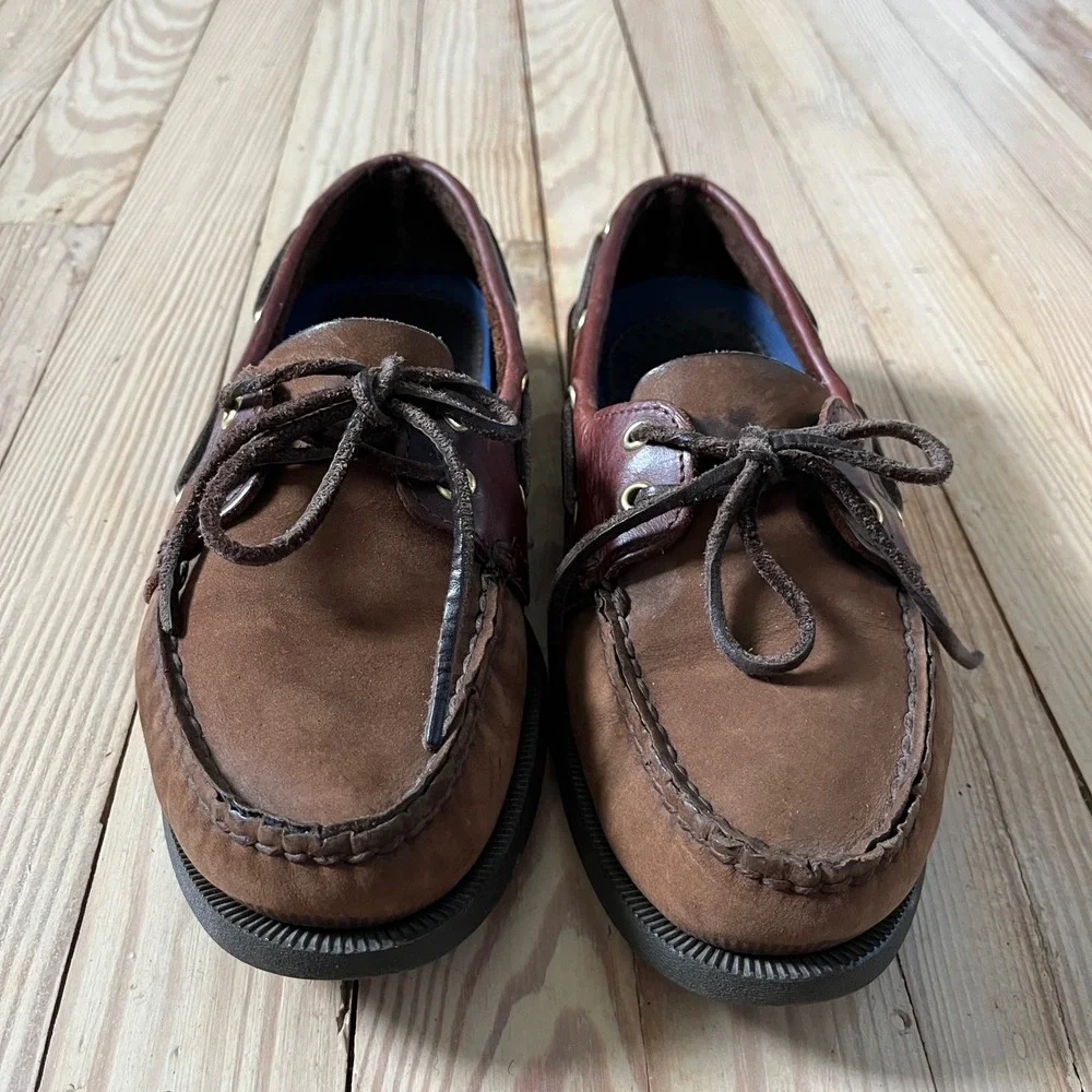 Sperry Top-Sider Boat Shoes Mens 8M Brown Leather Authentic Original 0195412